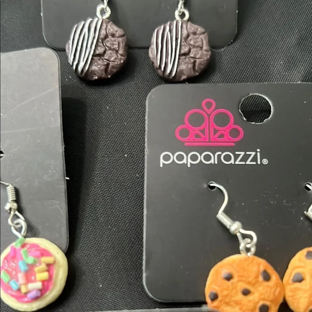 NWOT 4 different pair of Paparazzi Kids Cookie pierced Earrings Brown and Orange